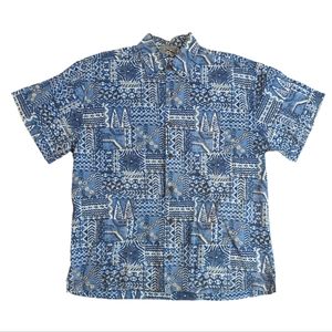 High Seas Trading Co Hawaiian shirt, short sleeves button up, men's large